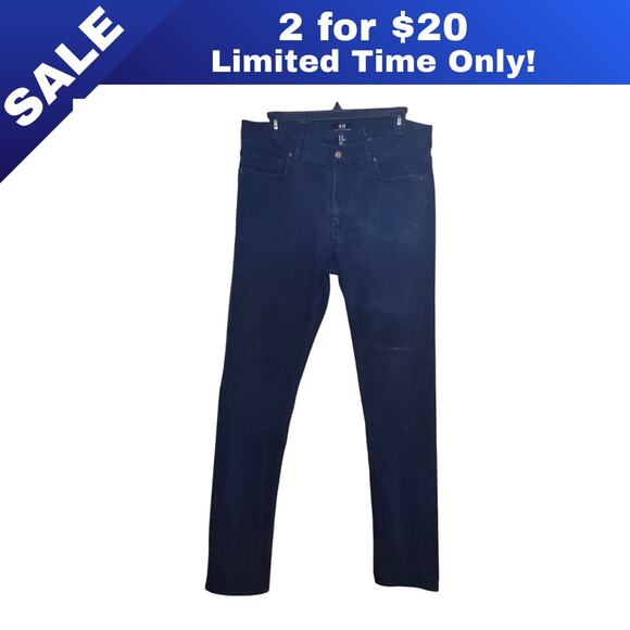 [Sale: 2 for $20!] H&M Black Skinny Fit Jeans Men's Size 33 0206 - Picture 1 of 7